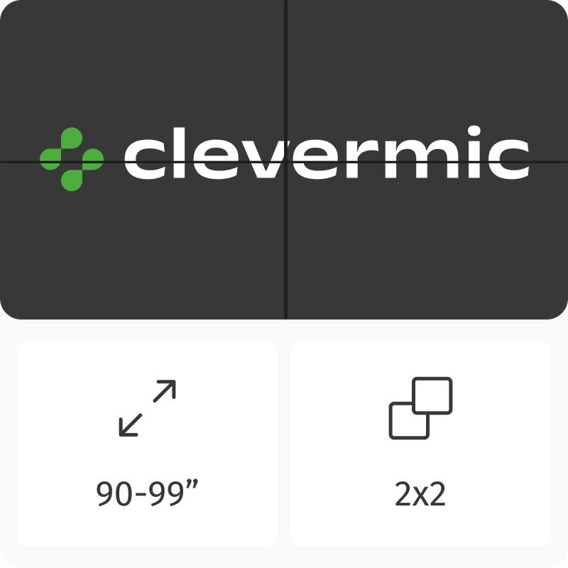 Видеостена 2x2 CleverMic W49-3.5-500 98"